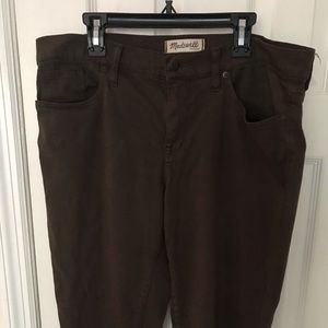 Madewell size 32 skinny skinny olive pants